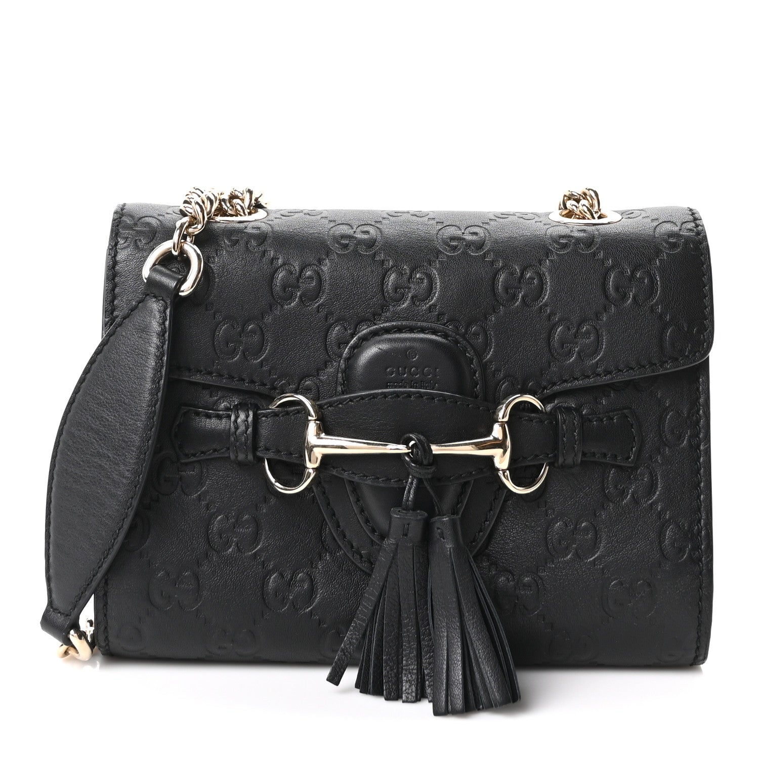 Gucci Guccissima Mini Emily Shoulder Bag Black 1 of 10