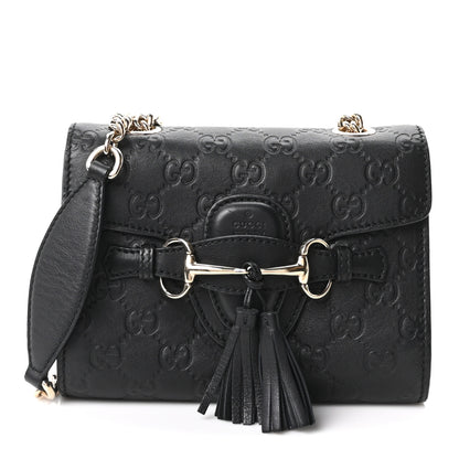 Gucci Guccissima Mini Emily Shoulder Bag Black 1 of 10