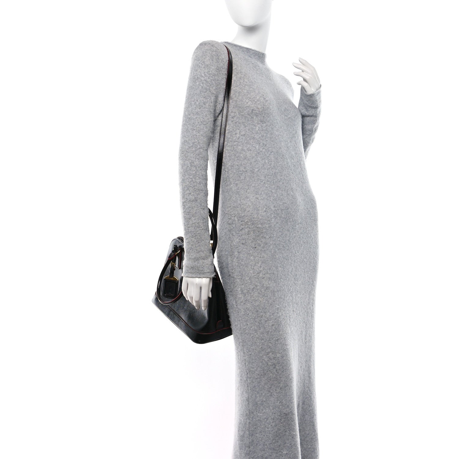 Prada Saffiano Vernice Small Promenade Tote Black Rosso 2 of 13