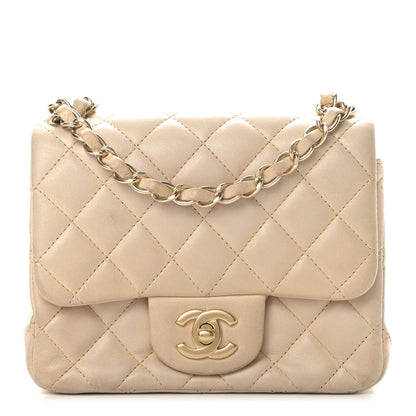 Chanel Lambskin Quilted Mini Square Flap Beige 1 of 13