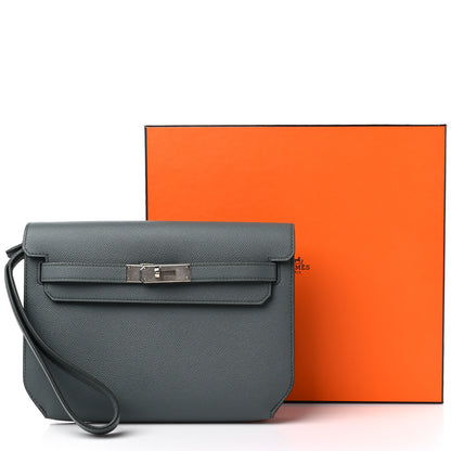 Hermes Epsom Kelly Depeches 25 Pouch Vert Amande 10 of 10