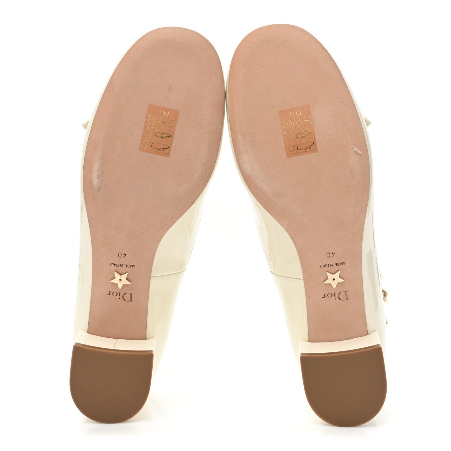 Patent Calfskin Aime Ballet Flats 40 White