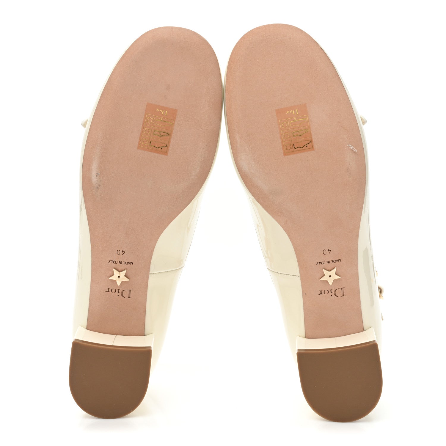 Christian Dior Patent Calfskin Aime Ballet Flats 40 White 5 of 11