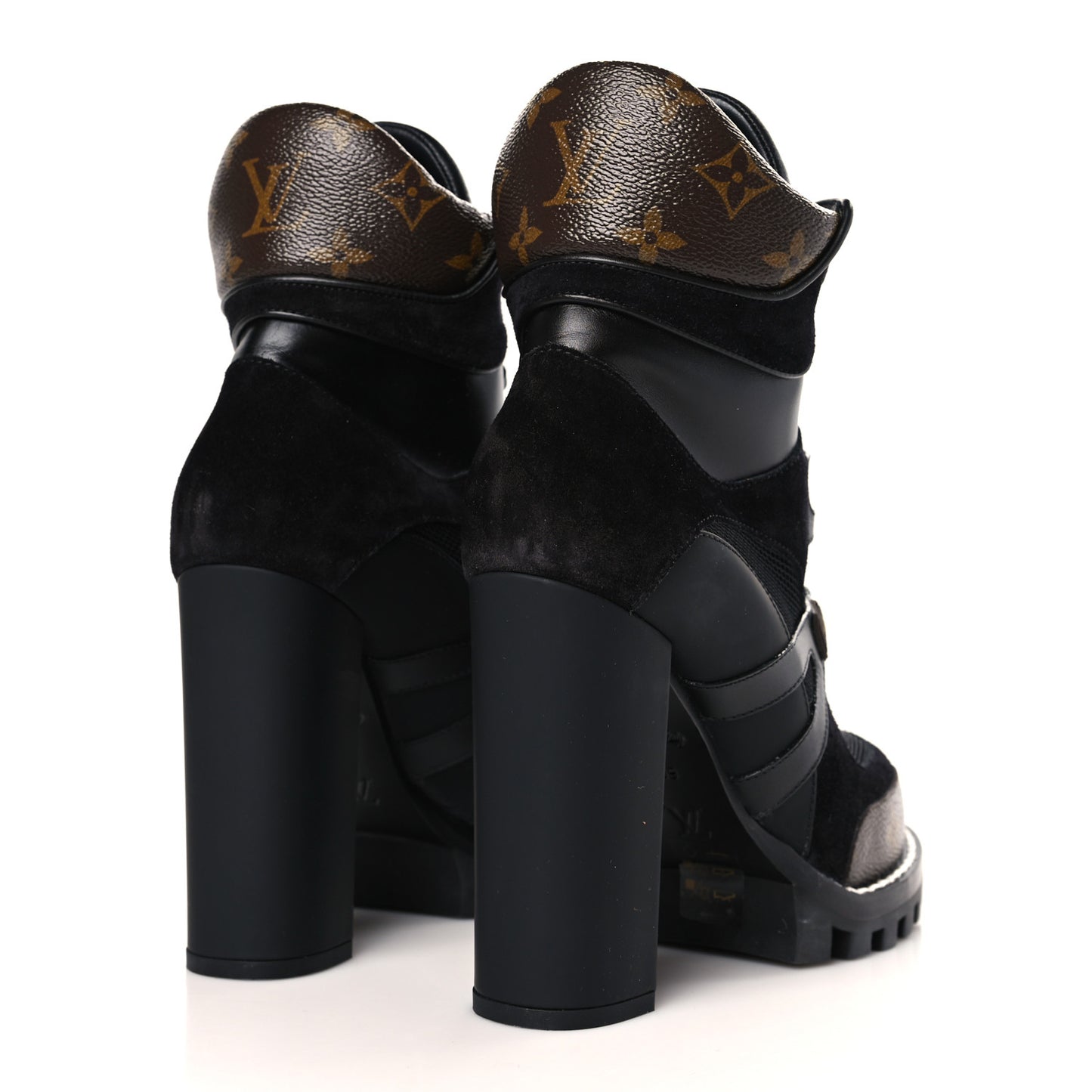 Suede Calfskin Monogram Star Trail Ankle Boots 39 Black