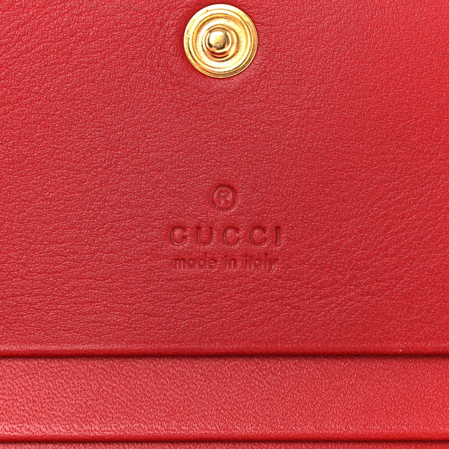 GG Supreme Monogram Bosco Patch Card Case Wallet Beige Malva Hibiscus Red