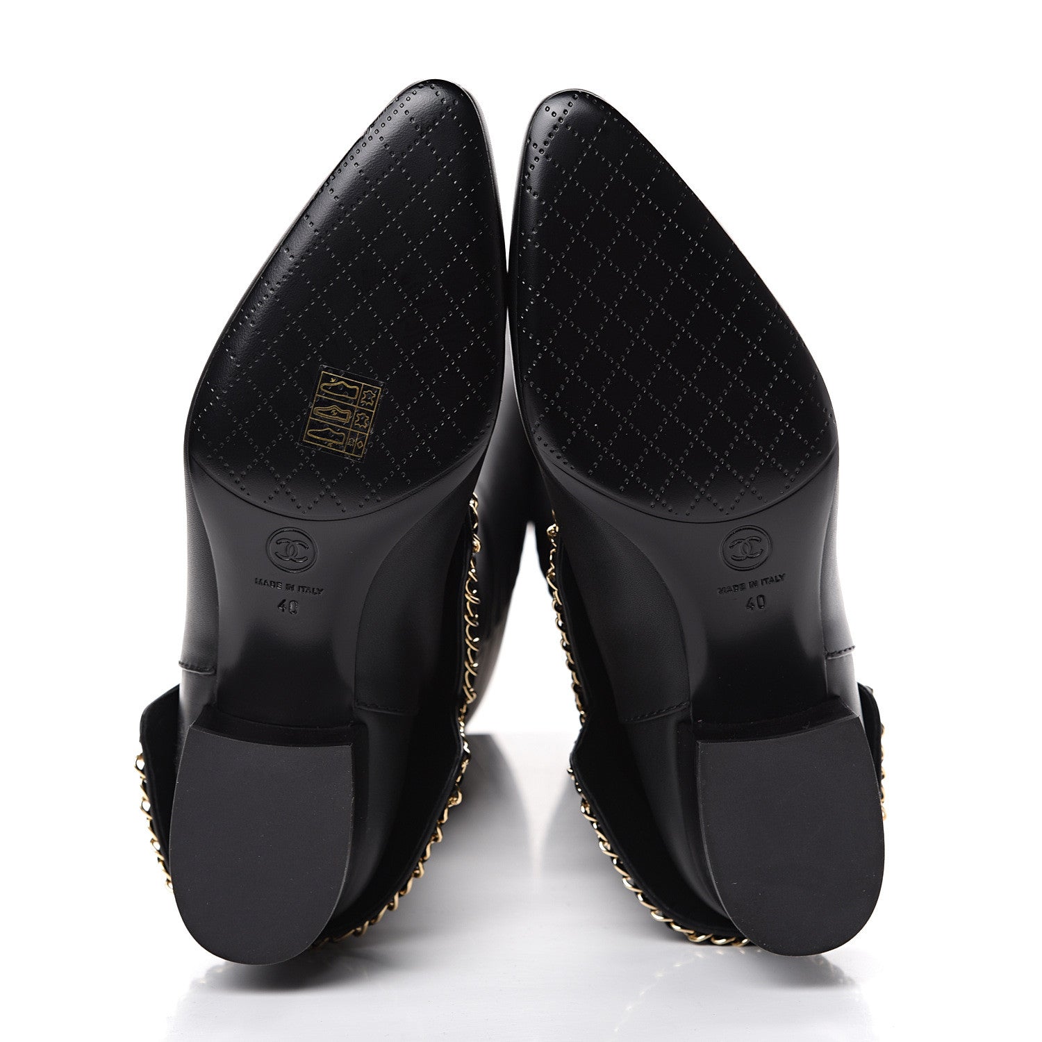 Chanel Calfskin Knee High Chain Boots 40 Black 5 of 6