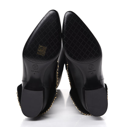 Chanel Calfskin Knee High Chain Boots 40 Black 5 of 6