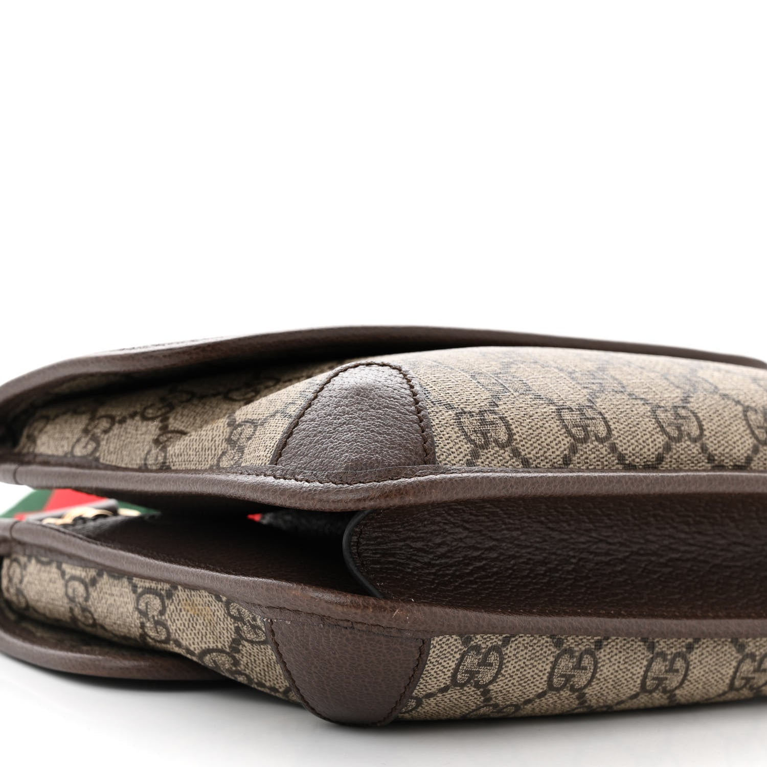 Gucci GG Supreme Monogram Web Small Neo Vintage Double Flap Messenger Bag Beige New Acero 9 of 11