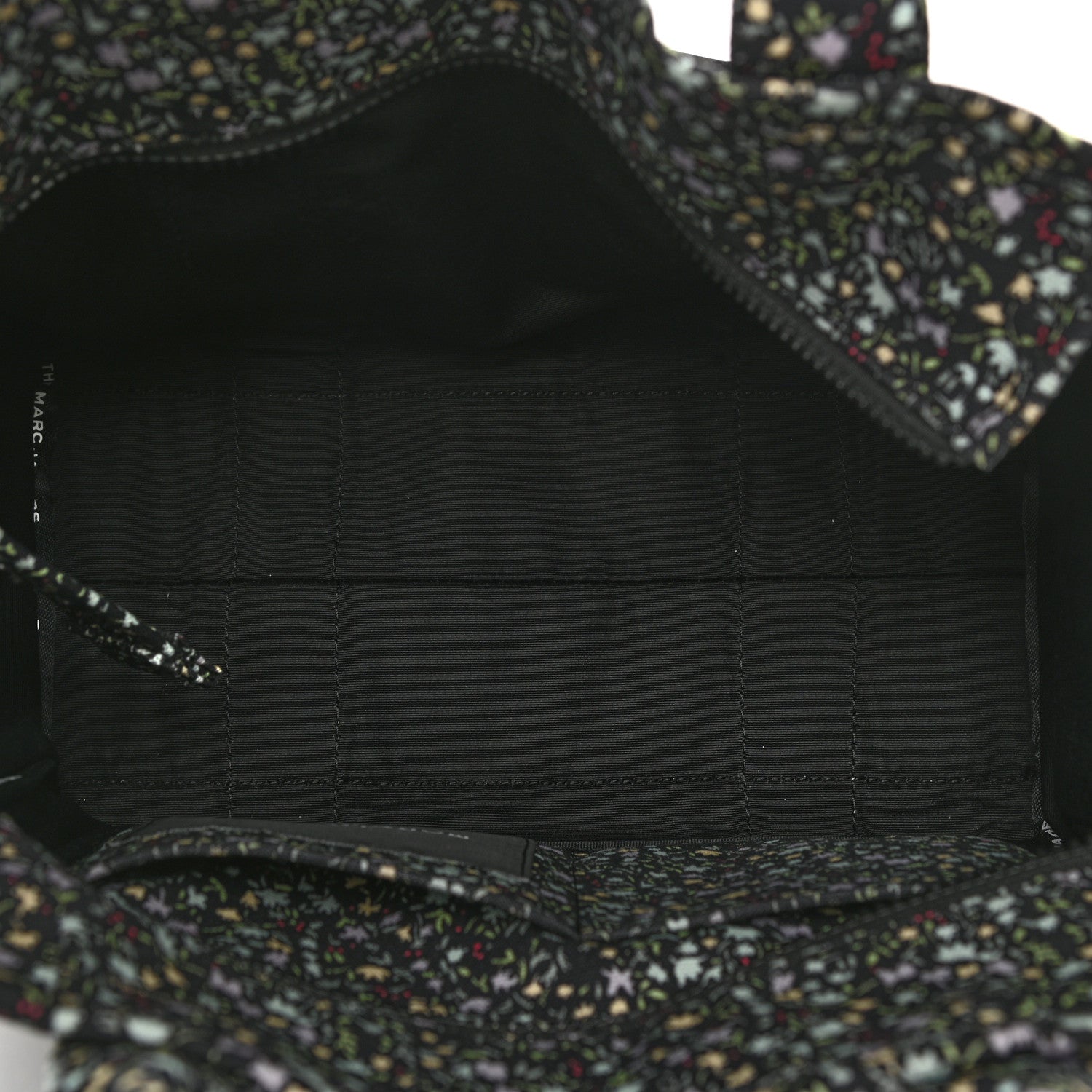 Marc Jacobs Cotton Canvas Floral Print Medium The Traveler Tote Bag Black 5 of 9