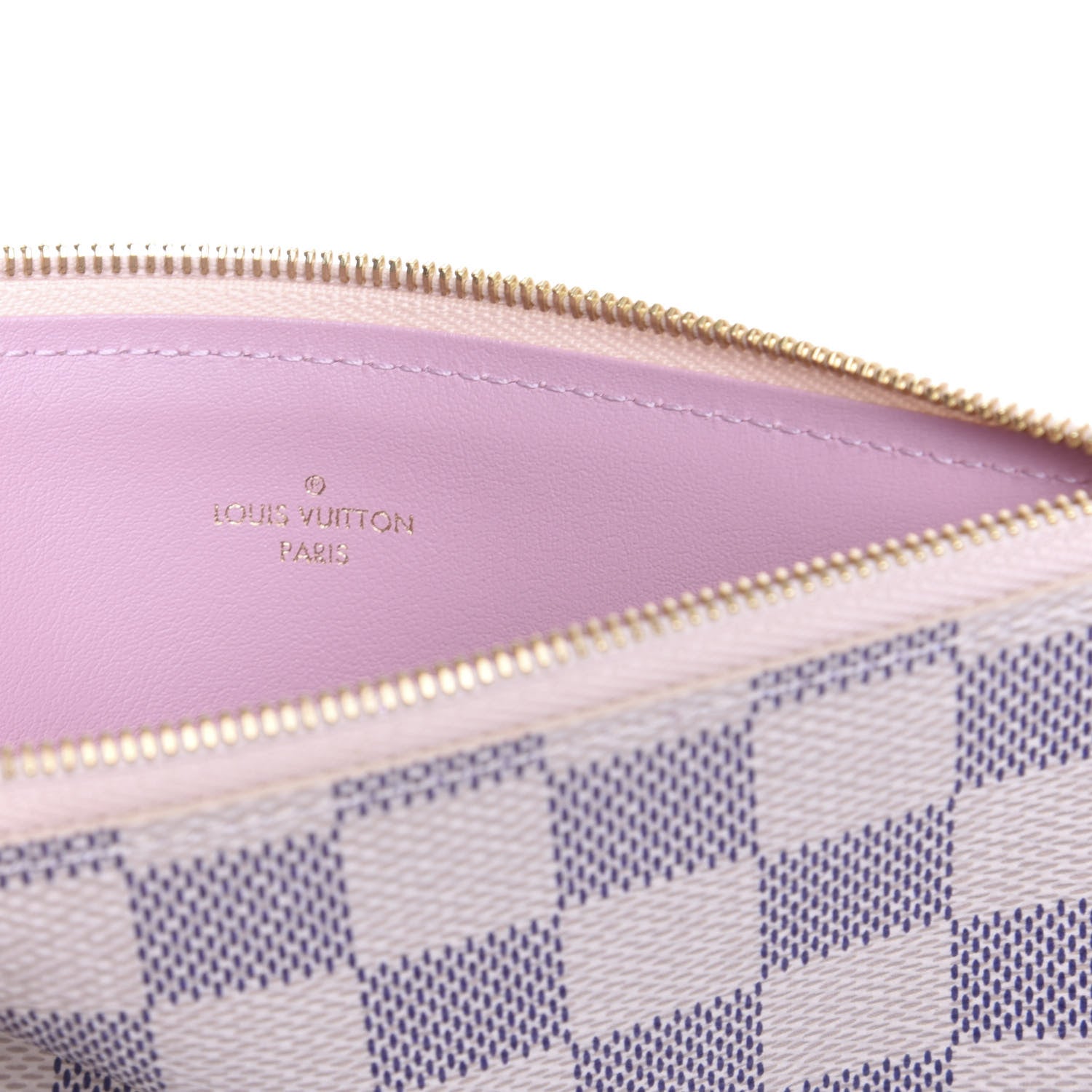 Louis Vuitton Damier Azur Felicie Chain Wallet Zippered Insert Rose Ballerine 6 of 6