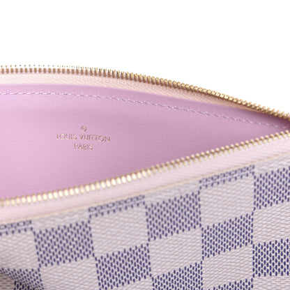 Louis Vuitton Damier Azur Felicie Chain Wallet Zippered Insert Rose Ballerine 6 of 6