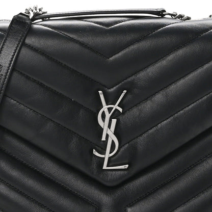 Saint Laurent Calfskin Y Quilted Monogram Medium Loulou Chain Satchel Black 9 of 12