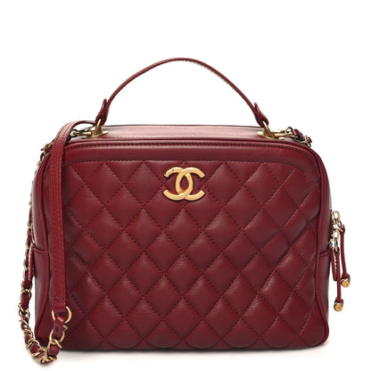 Chanel Calfskin Quilted CC Medium Vanity Case Dark Red 1 of 15