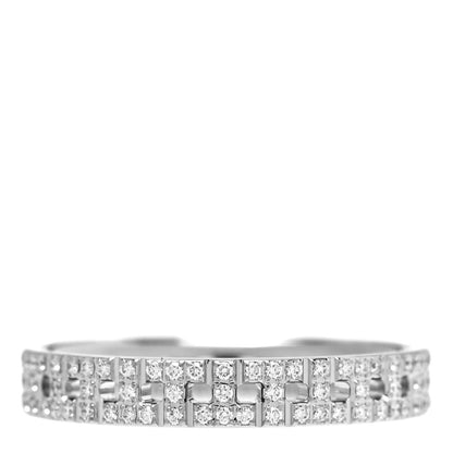 Tiffany 18K White Gold Diamond T True Narrow Band Ring 56 7.5 1 of 4