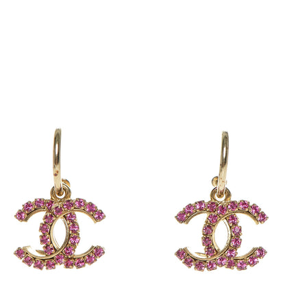 Chanel Crystal CC Drop Earrings Fuchsia 1 of 4