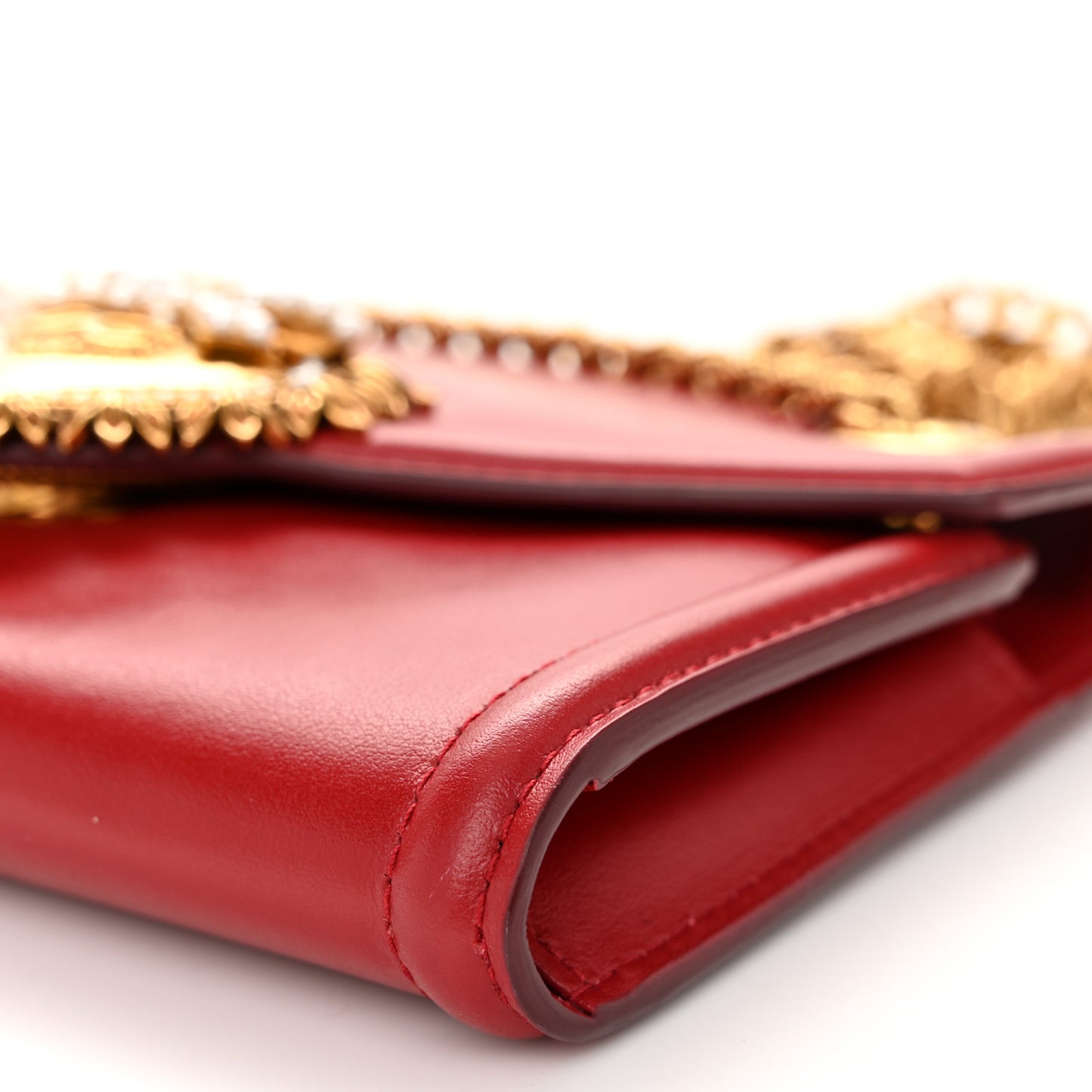 Smooth Calfskin Mini Devotion Crossbody Bag Poppy Red