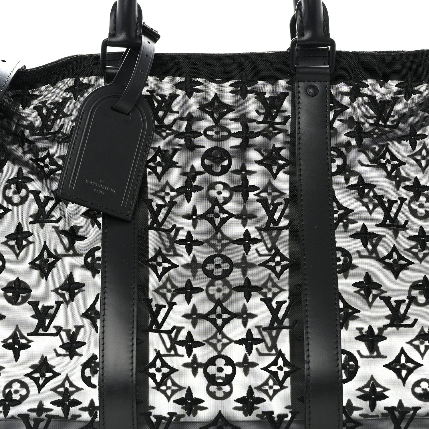 Louis Vuitton Monogram See Through Keepall Bandouliere 50 Black 8 of 10