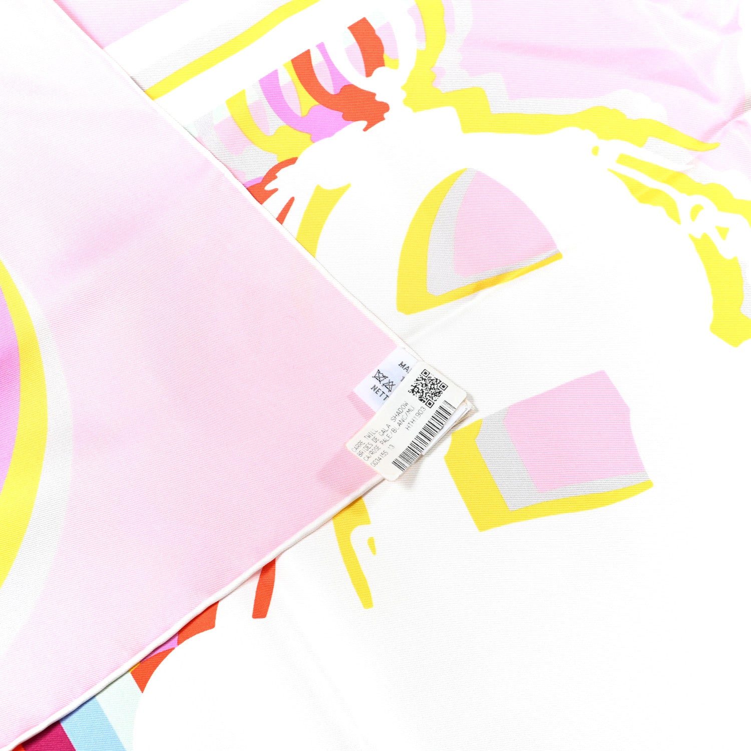 Hermes Silk Brides De Gala Shadow Scarf 90 Rose Pale White Multicolor 2 of 4