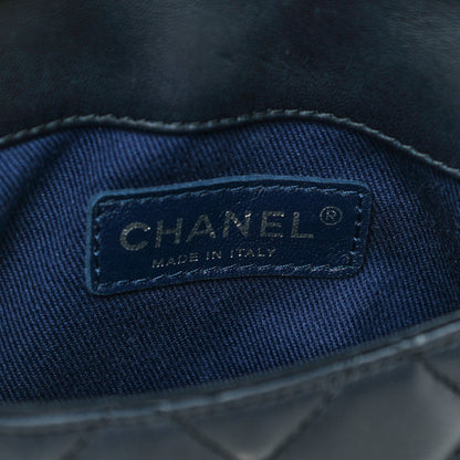 Chanel Lambskin Quilted Daily Zippy Crossbody Navy 6 of 17