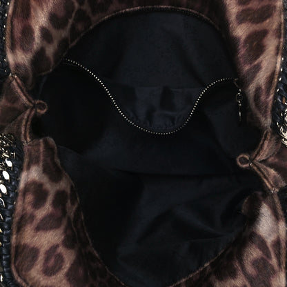 Stella McCartney Faux Calf Hair Leopard Print Small Falabella Tote Brown 4 of 9