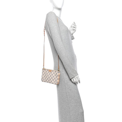 Louis Vuitton Damier Azur Double Zip Pochette 2 of 14