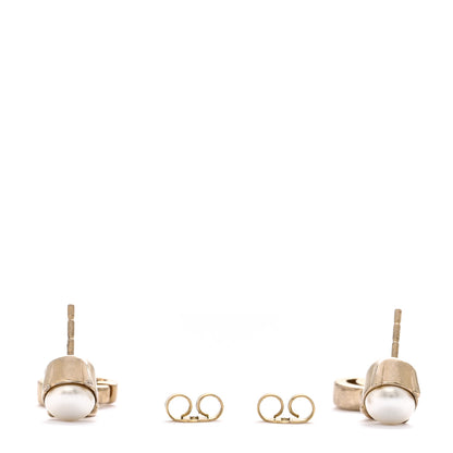 Gucci Metal Pearl Double G Chain Drop Earrings Gold 4 of 4