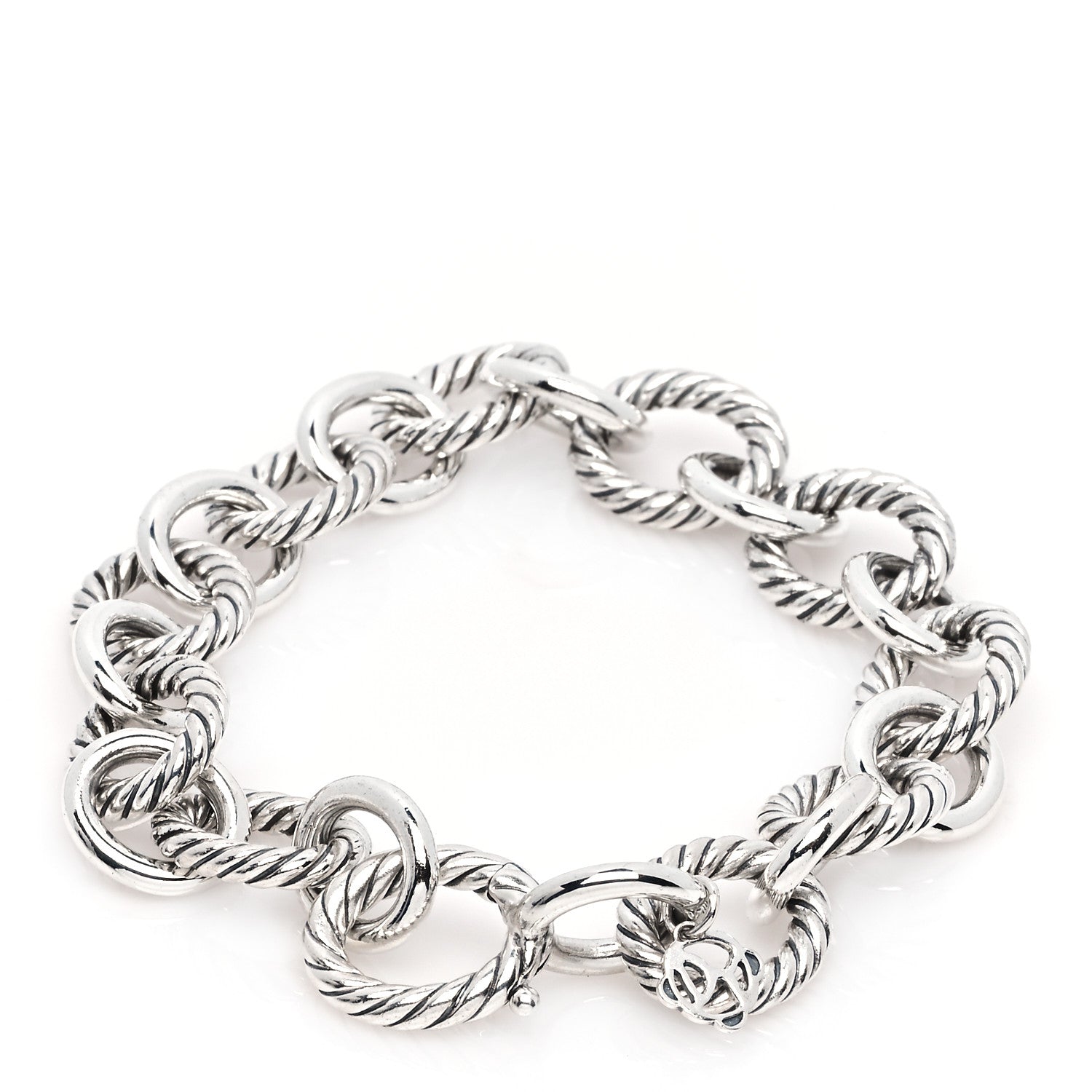 David Yurman Sterling Silver 10mm Medium Oval Link Bracelet 3 of 5