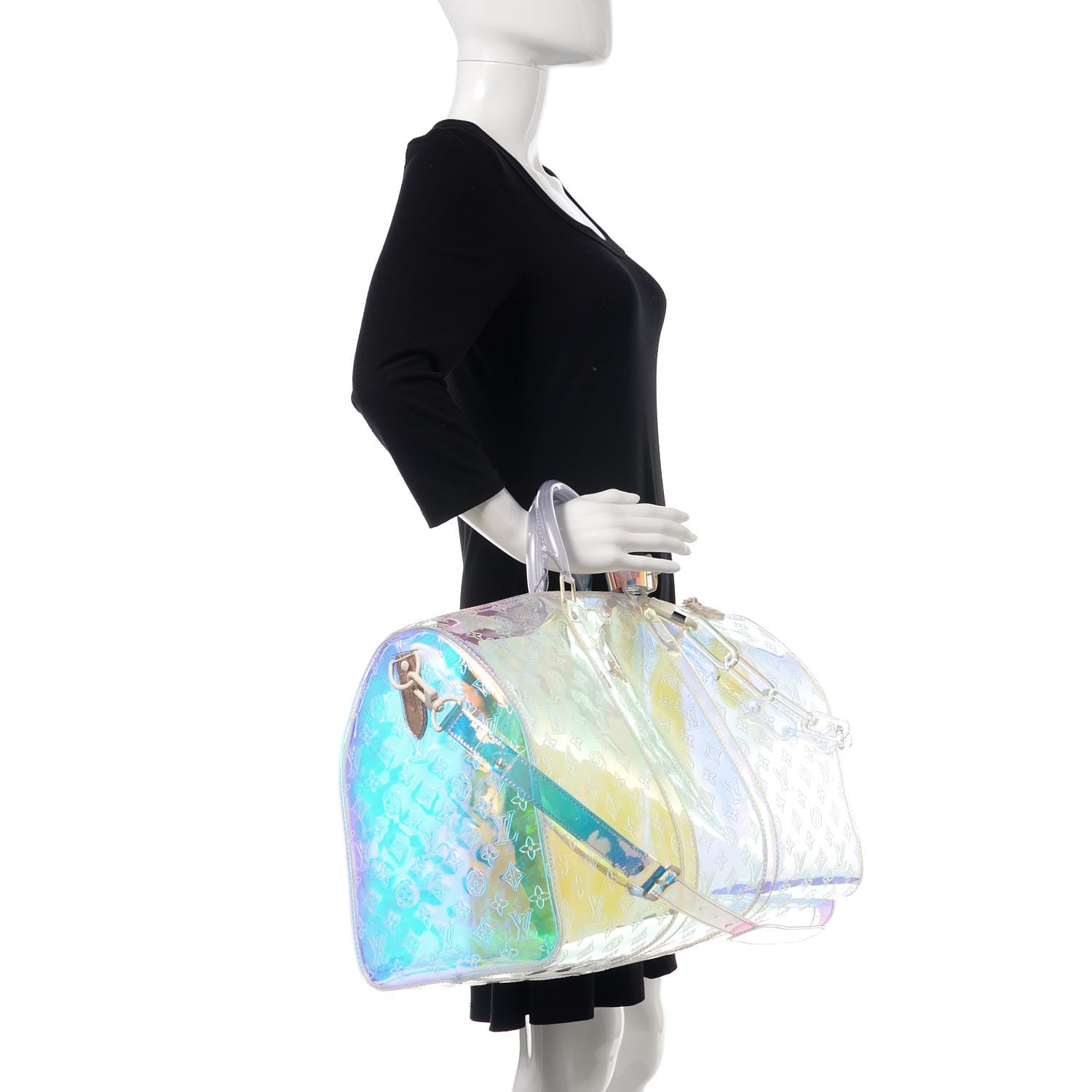 Louis Vuitton PVC Monogram Keepall Bandouliere 50 Iridescent Prism 3 of 8