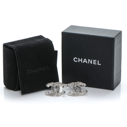 Chanel Crystal CC Twisted Earrings Silver 5 of 5