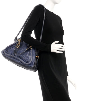 Chloe Python Calfskin Medium Paraty Blue Nuit 2 of 16