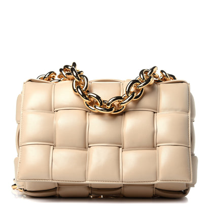 Bottega Veneta Lambskin Maxi Intreccio Padded Chain Cassette Crossbody Bag Porridge 1 of 12