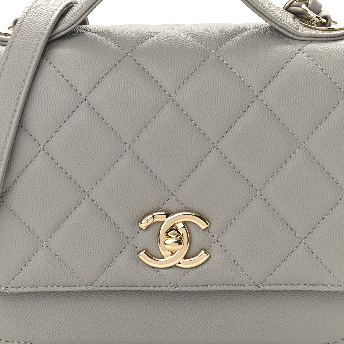 Caviar Quilted Medium Business Affinity Flap Grey