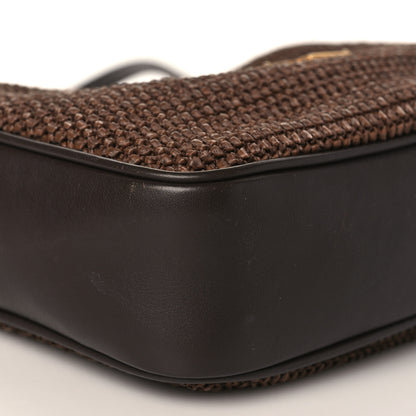 Saint Laurent Raffia Canvas Monogram Lou Camera Bag Dark Chocolate 7 of 8