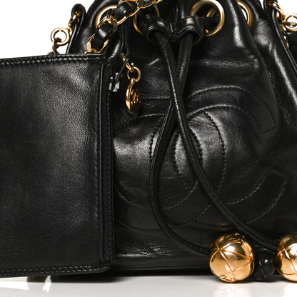 Chanel Lambskin Mini CC Drawstring Bag Black 8 of 12