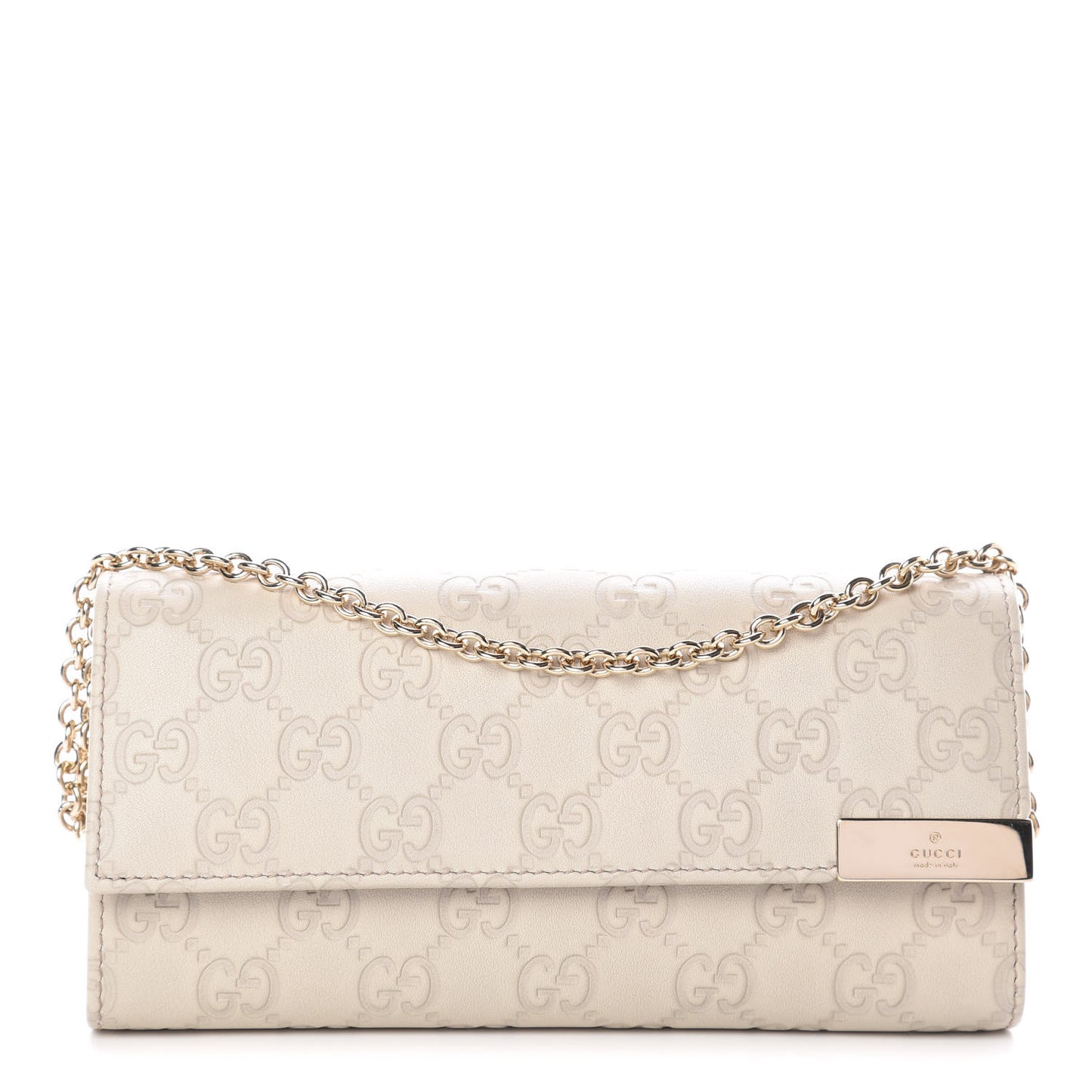 Guccissima Signature Dice Chain Wallet Off White