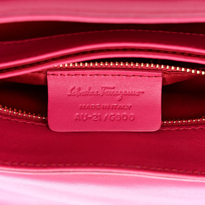 Salvatore Ferragamo Calfskin Quilted Lexi Shoulder Bag Pink 7 of 10