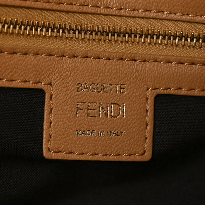 Fendi Nappa FF 1974 Embossed Baguette Miele Scuro 6 of 10