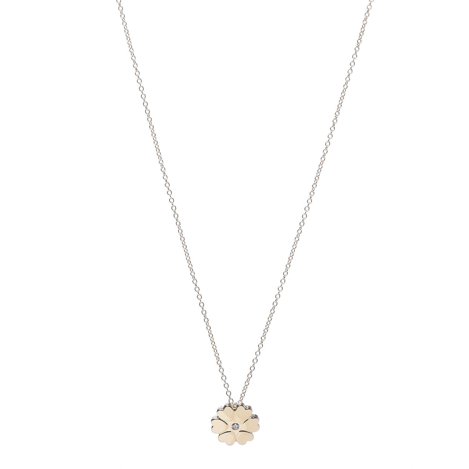 Tiffany 18K Yellow Gold Diamond Paloma Picasso Flower Heart Pendant Necklace 1 of 7