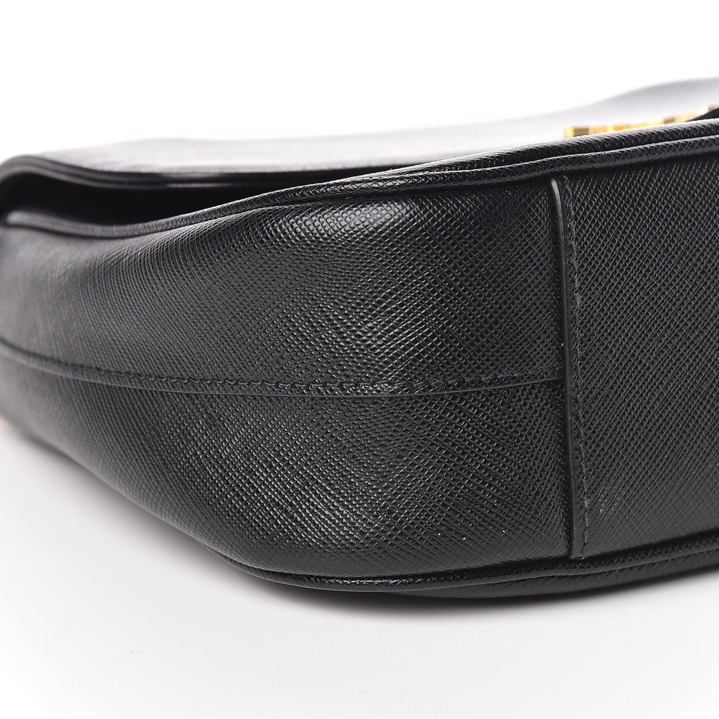 Saffiano Flap Shoulder Bag Black