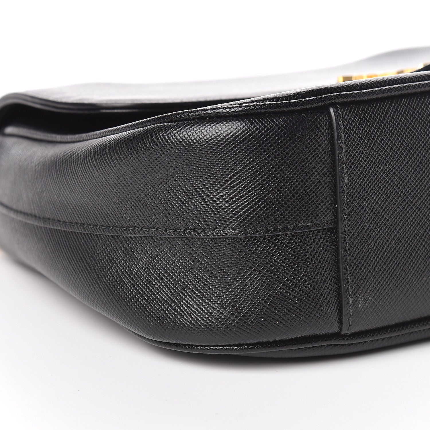 Prada Saffiano Flap Shoulder Bag Black 9 of 10