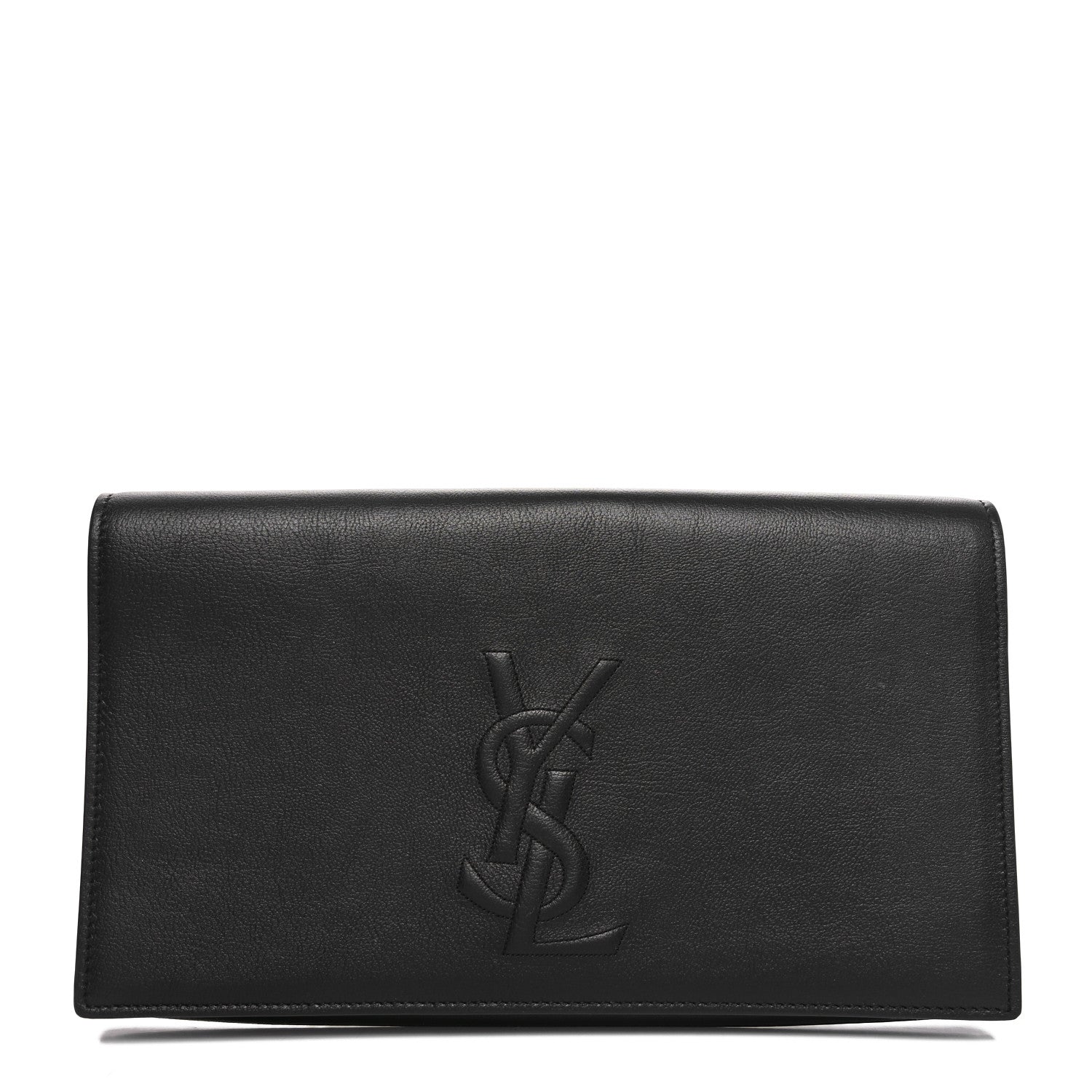 Saint Laurent Goatskin Monogram Large Belle De Jour Clutch Black 1 of 9