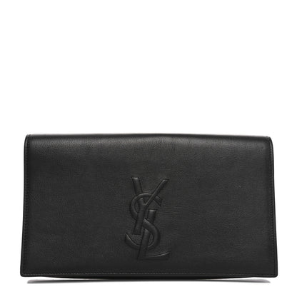 Saint Laurent Goatskin Monogram Large Belle De Jour Clutch Black 1 of 9