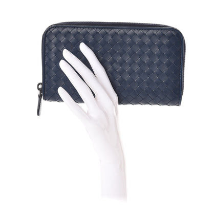 Bottega Veneta Nappa Intrecciato Zip Around Wallet Atlantic 2 of 9