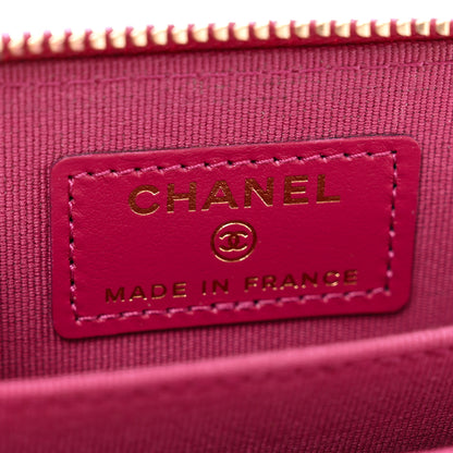 Chanel Caviar Quilted Zip Coin Purse Dark Pink 6 of 8