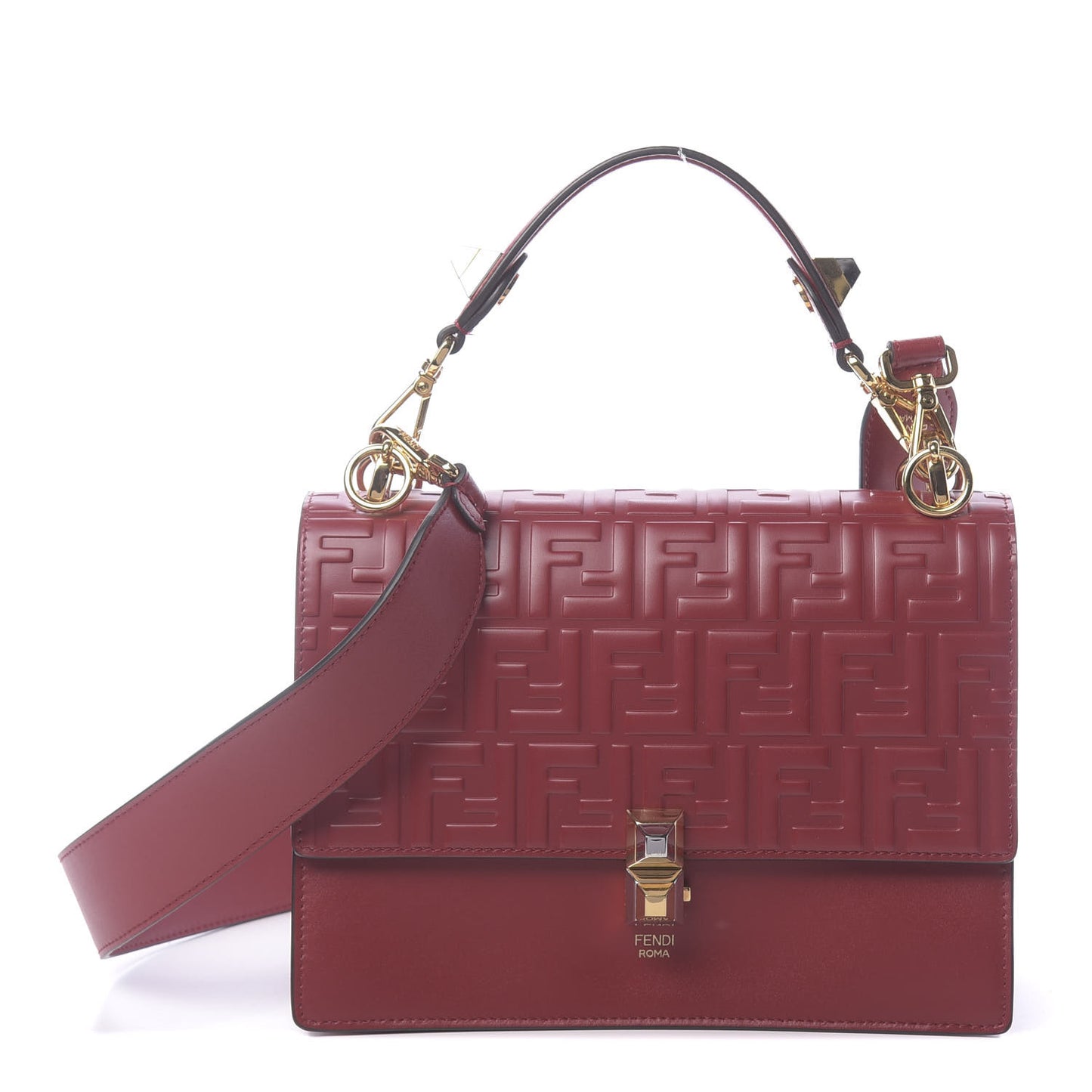 Vitello Liberty FF 1974 Embossed Kan I Shoulder Bag Fragola