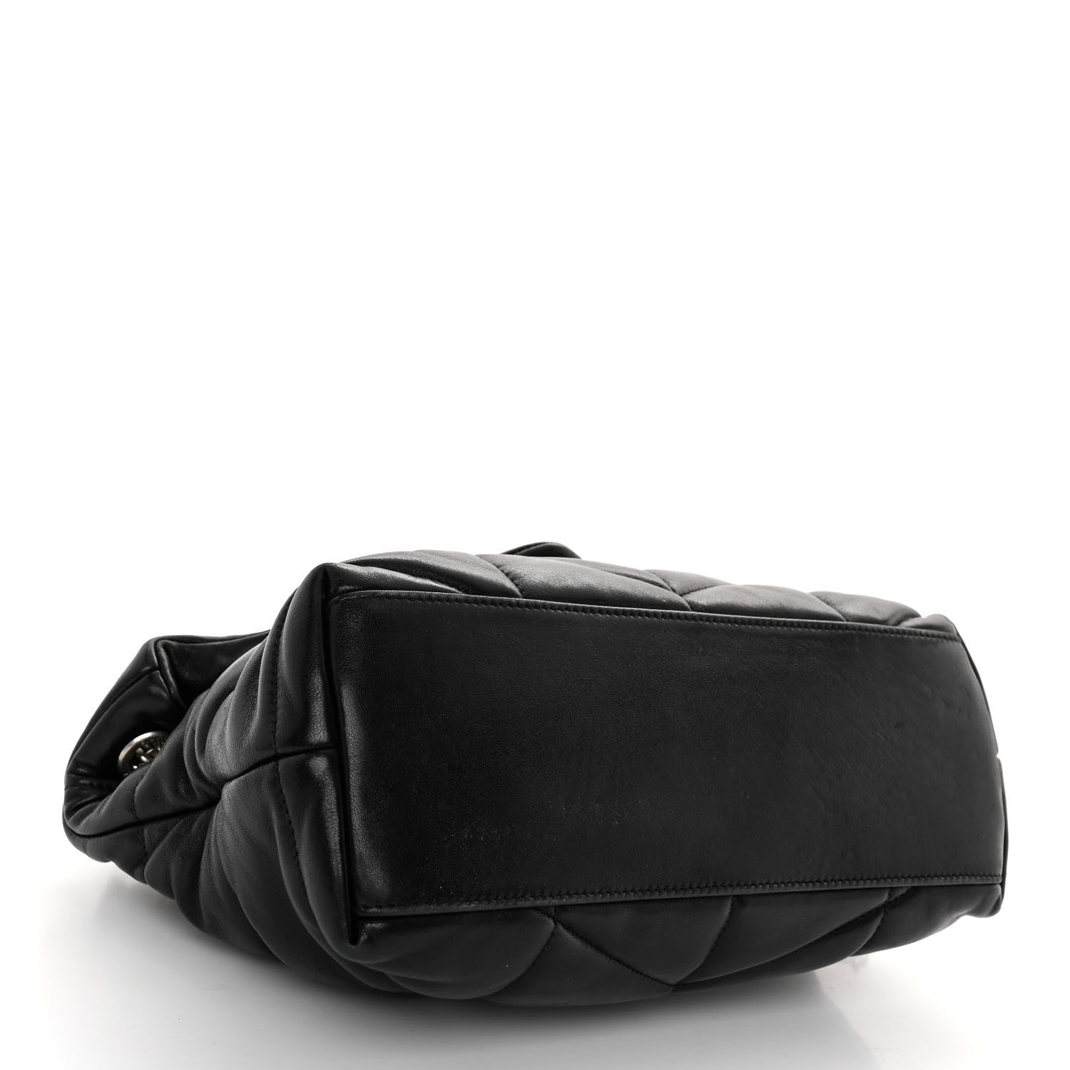 Saint Laurent Lambskin Quilted Small Loulou Puffer Monogram Chain Satchel Black 4 of 9