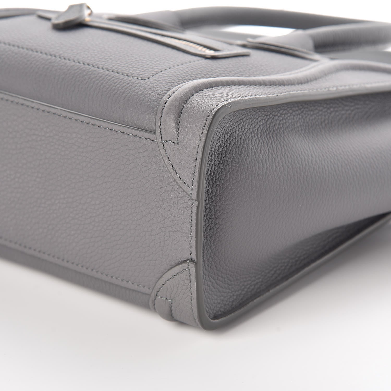 Celine Drummed Calfskin Nano Luggage Kohl 6 of 9