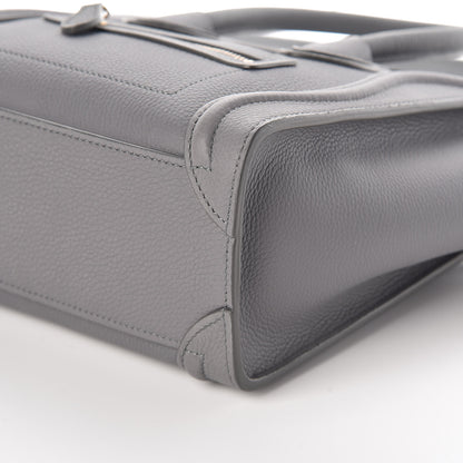 Celine Drummed Calfskin Nano Luggage Kohl 6 of 9