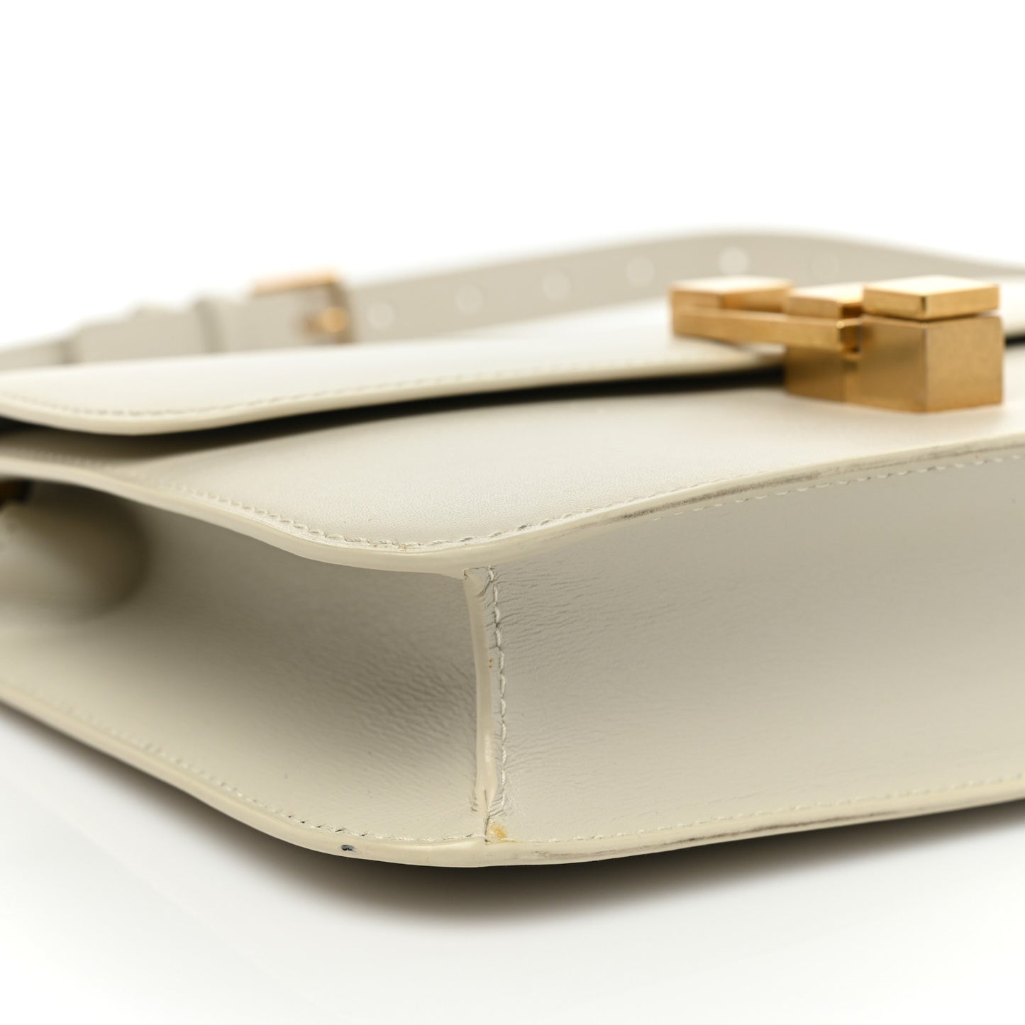 Smooth Calfskin Carre Satchel Crema Soft
