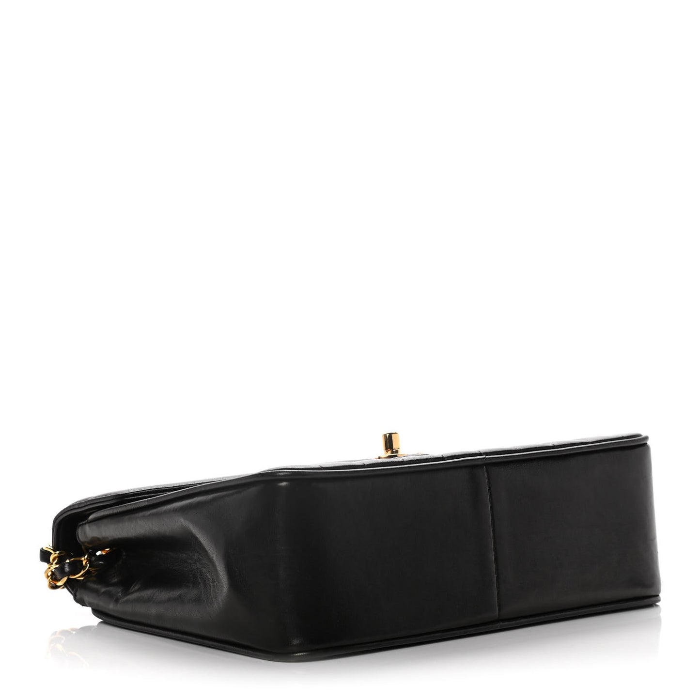 Lambskin Quilted Chevron Small Single Flap Black